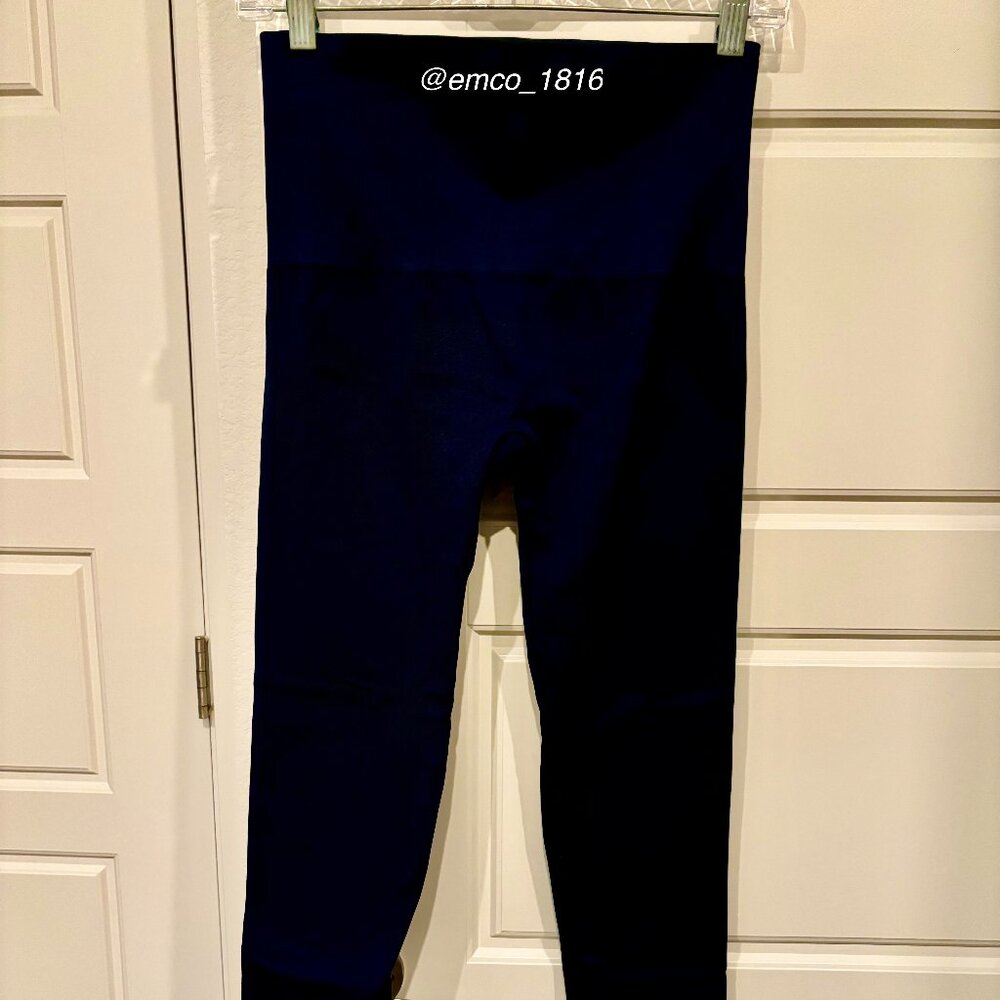 Spanx Look At Me Now Seamless Navy Leggings Navy Blue, 23-25 inches, Size XL
